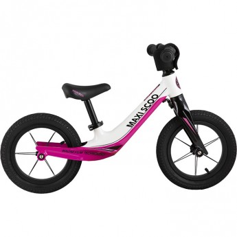 Беговел детский MAXISCOO "COMET" (2022), Делюкс Плюс, надувные Колеса 12", розовый с белым