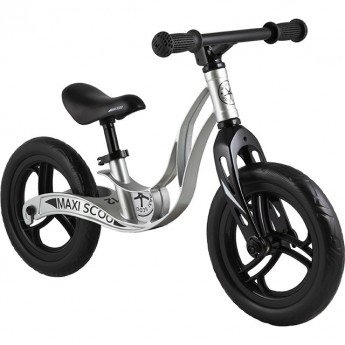 Детский Беговел MAXISCOO ROCKET Стандарт Плюс, Серебро, с Корзиной (2022)
