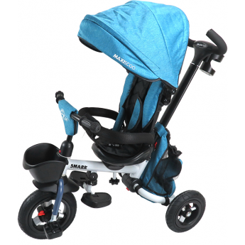 Детский трехколесный велосипед MAXISCOO SHARK, Синий, Складной С Капюшоном Детский трехколесный велосипед MAXISCOO SHARK, Синий, Складной С Капюшоном