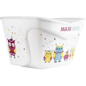 Корзина MAXISCOO для велосипеда универсальная, совы, белая