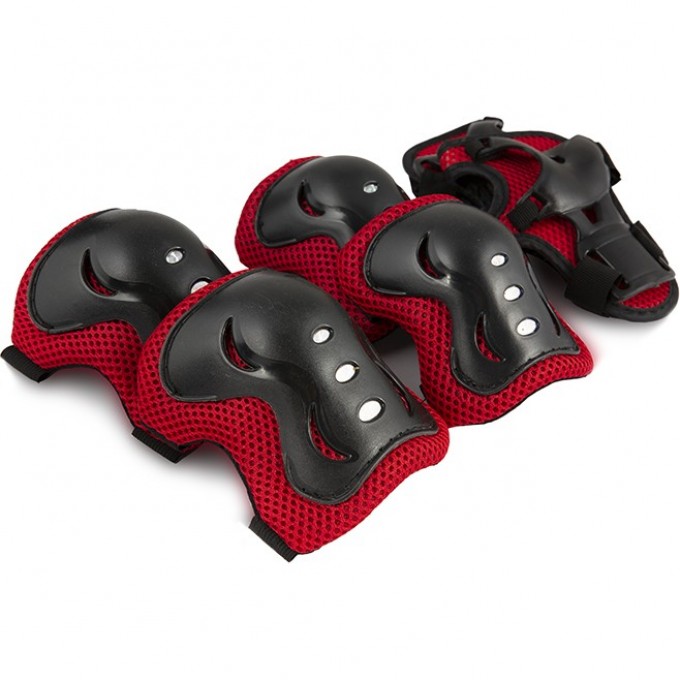 Набор защиты детский MAXISCOO: наколенники, налокотники, защита запястья, размер M, красный MSC-PR61903M