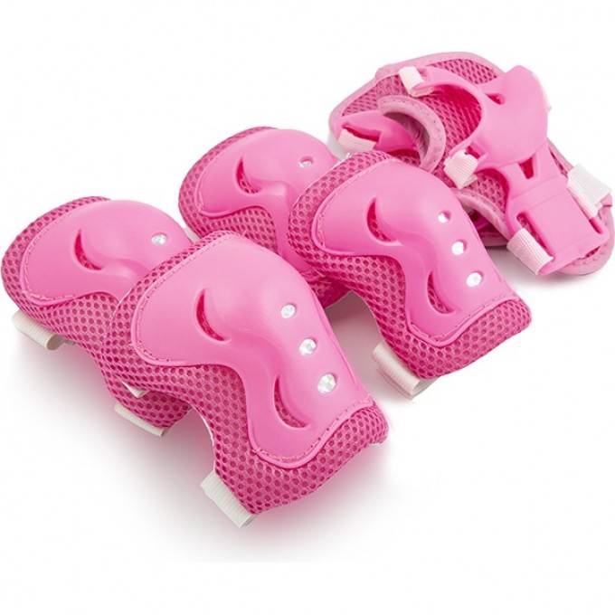 Набор защиты детский MAXISCOO: наколенники, налокотники, защита запястья, размер M, розовый MSC-PR61901M