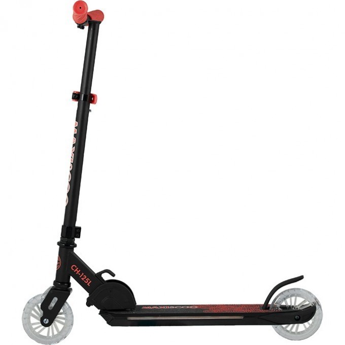 Самокат 2-х колесный MAXISCOO "CH-125L" (2021), складной, со светящейся платформой, красный MSC-CH125L-R