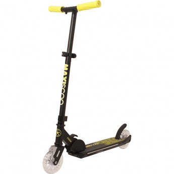 Самокат 2-х колесный MAXISCOO "CREEK" (2023), складной, со светящейся платформой, желтый