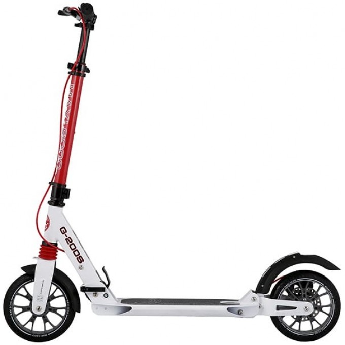 Самокат 2-х колесный MAXISCOO "G-200S" (2021), складной, с дисковым ручным тормозом, белый MSC-G200S-W