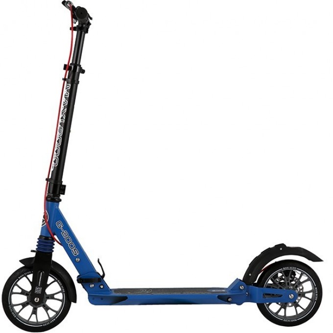 Самокат 2-х колесный MAXISCOO "G-200S" (2021), складной, с дисковым ручным тормозом, синий MSC-G200S-B