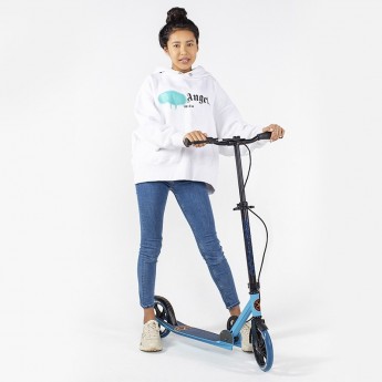 Самокат 2-х колесный MAXISCOO "L-205A" (2021), складной, с ручным тормозом, голубой