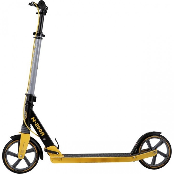Самокат 2-х колесный MAXISCOO "N-200A" (2021), складной, с ручным тормозом, желтый MSC-N200A-Y