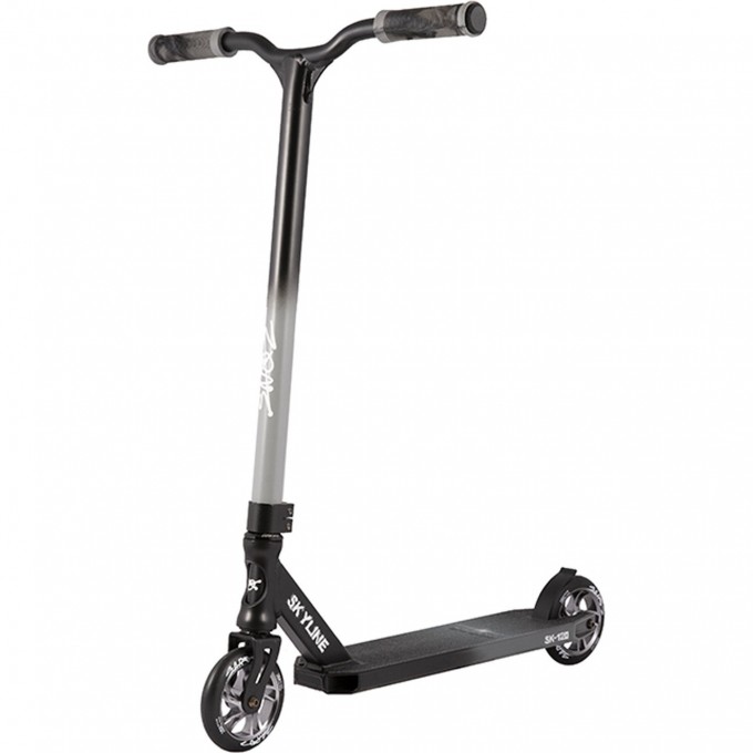 Самокат 2-х колесный MAXISCOO "SKYLINE-120" (2021), с лыжами, трюковой, черный SN-SK120-BL-SKI