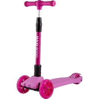 Самокат 3-х колесный MAXISCOO "BABY DELUX", со светящимися колесами, розовый 