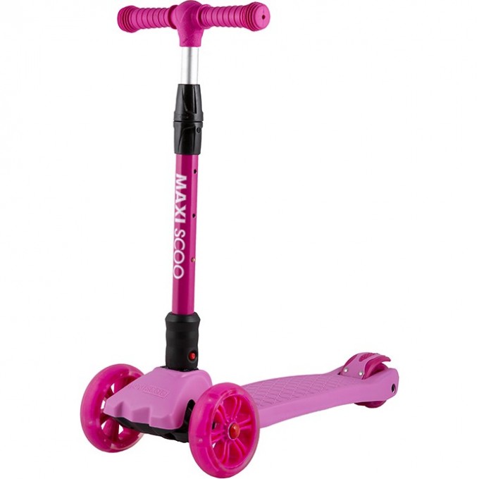 Самокат 3-х колесный MAXISCOO "BABY DELUX", со светящимися колесами, розовый  MSC-J072103D