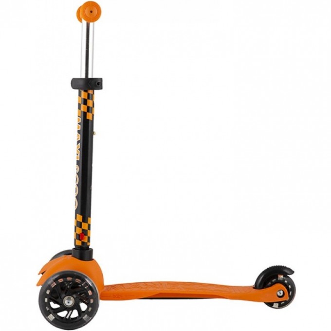 Самокат 3-х колесный MAXISCOO "BABY" (2021), со светящимися колесами, оранжевый MSC-B082004
