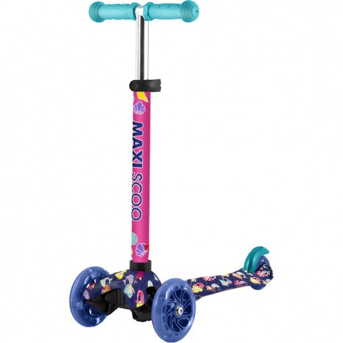 Самокат 3-х колесный MAXISCOO "BABY" (2022), со светящимися колесами, русалки MSC-B072103PR