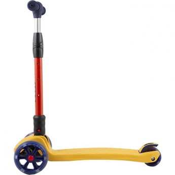 Самокат 3-х колесный MAXISCOO "JUNIOR DELUX" (2020), складной, со светящимися колесами, желтый
