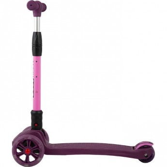 Самокат 3-х колесный MAXISCOO "JUNIOR DELUX" (2020), складной, со светящимися колесами, вишня