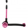 Самокат 3-х колесный MAXISCOO "JUNIOR DELUX" (2021), складной, со светящимися колесами, черный с розовым MSC-J072001D