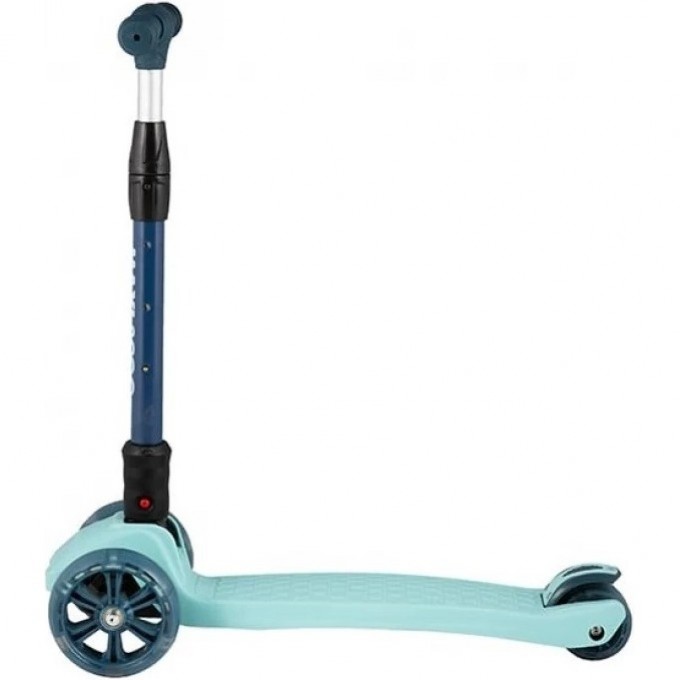 Самокат 3-х колесный MAXISCOO "JUNIOR DELUX" (2021), складной, со светящимися колесами, мятный MSC-J072004D