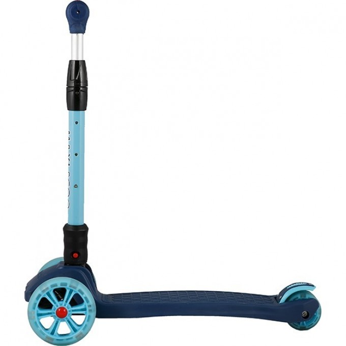 Самокат 3-х колесный MAXISCOO "JUNIOR DELUX" (2021), складной, со светящимися колесами, синий MSC-J072002D