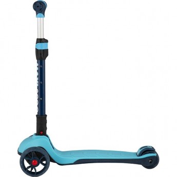Самокат 3-х колесный MAXISCOO "JUNIOR PLUS" (2021), складной, со светящимися колесами, голубой