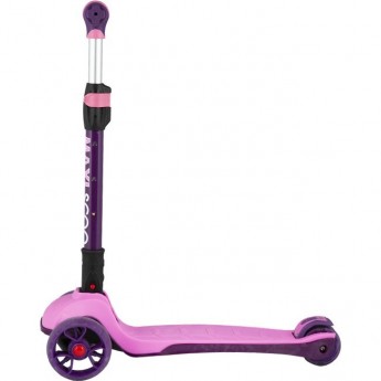Самокат 3-х колесный MAXISCOO "JUNIOR PLUS" (2021), складной, со светящимися колесами, розовый