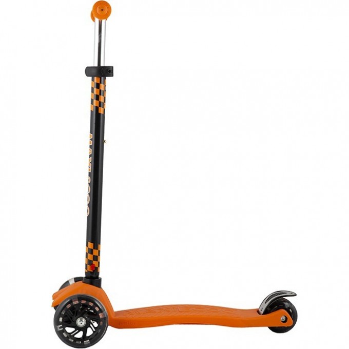 Самокат 3-х колесный MAXISCOO "JUNIOR" (2021), со светящимися колесами, оранжевый MSC-J082004