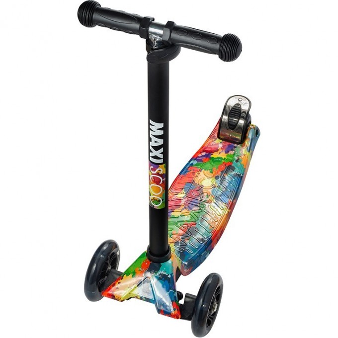 Самокат 3-х колесный MAXISCOO "JUNIOR" (2021), со светящимися колесами, радуга MSC-J081910
