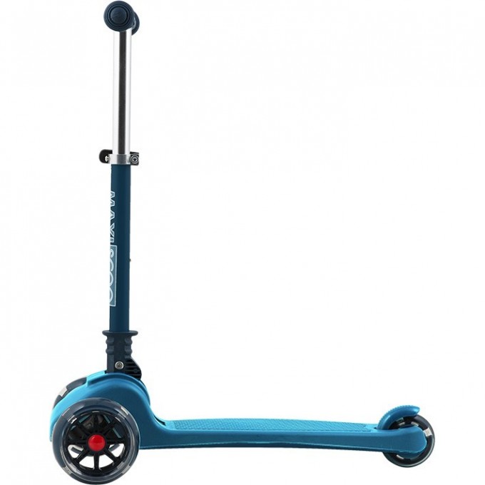 Самокат 3-х колесный MAXISCOO "Mini", складной, со светящимися колесами, голубой MSC-081902M