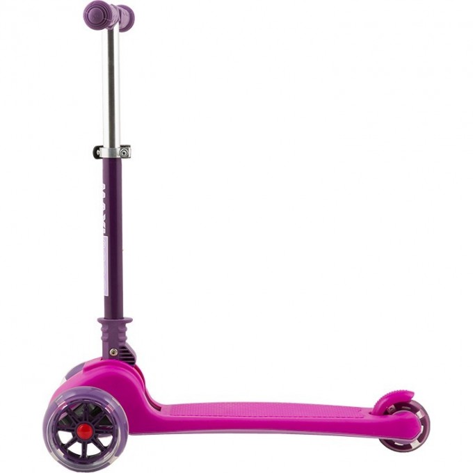 Самокат 3-х колесный MAXISCOO "Mini", складной, со светящимися колесами, розовый MSC-081901M