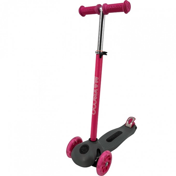 Самокат 3-х колесный MAXISCOO "NEXT +" (2023), со светящимися колесами, розовый MSC-JA-2302