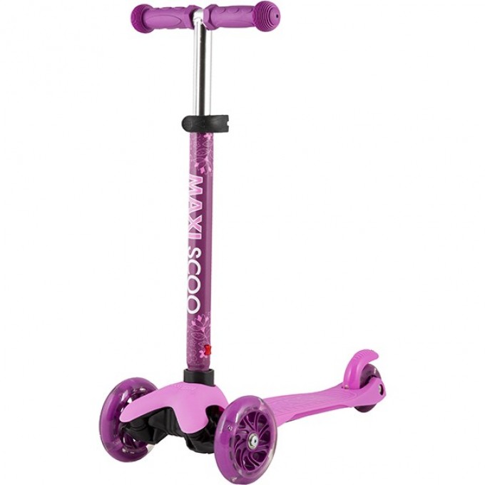 Самокат 3-х колесный MAXISCOO "ONE +" (2023), со светящимися колесами, розовый MSC-BA-2302