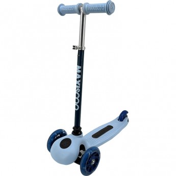 Самокат 3-х колесный MAXISCOO "ONE +" (2023), со светящимися колесами, синий