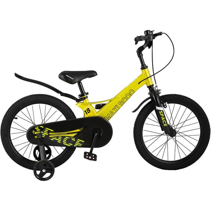 Велосипед 2-х колесный детский MAXISCOO "SPACE" (2022), Стандарт, 18", желтый MSC-S1813