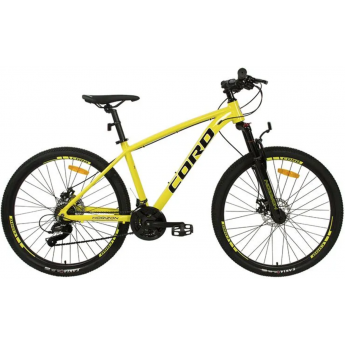 Велосипед 2-х колесный MAXISCOO "CORD HORIZON" (2023), 21 Скорость, 27.5", Ростовка 17'', Желтый