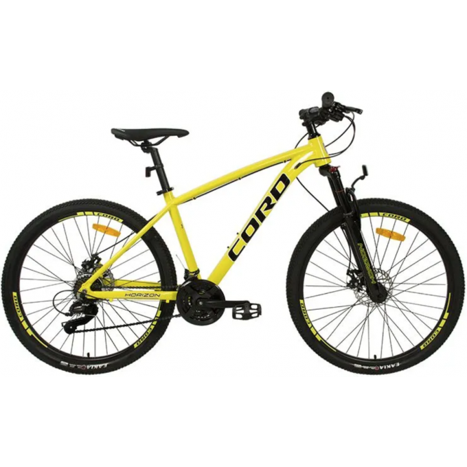 Велосипед 2-х колесный MAXISCOO "CORD HORIZON" (2023), 21 Скорость, 27.5", Ростовка 17'', Желтый CRD-STD2703-17