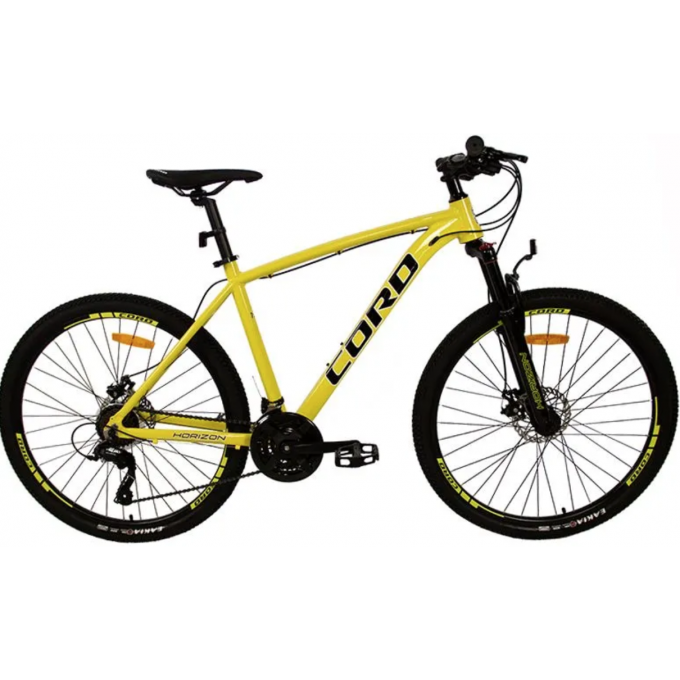 Велосипед 2-х колесный MAXISCOO "CORD HORIZON" (2023), 21 Скорость, 27.5", Ростовка 19'', Желтый CRD-STD2703-19
