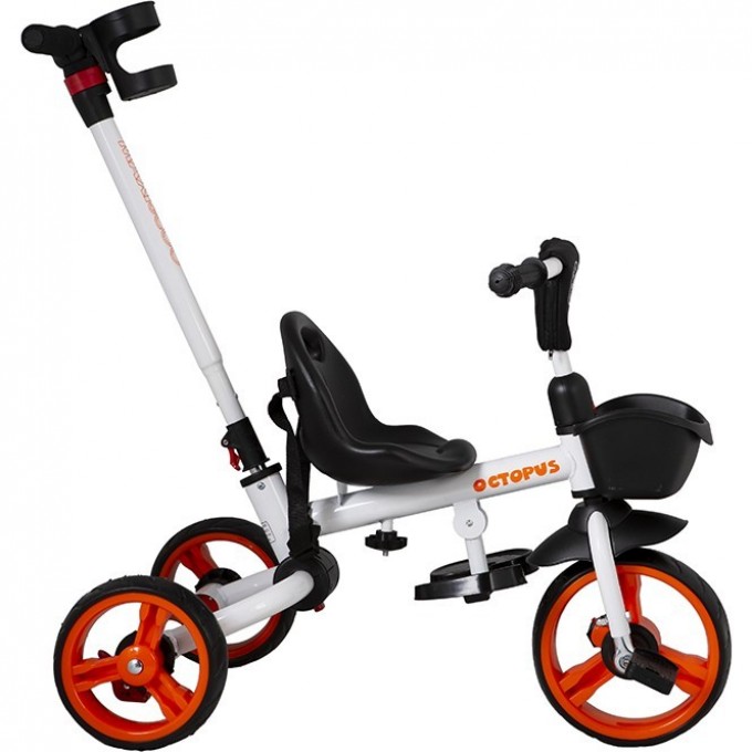 Велосипед 3-х колесный детский MAXISCOO "OCTOPUS" (2021), складной, с ручкой управления, белый MSC-BCL062002W