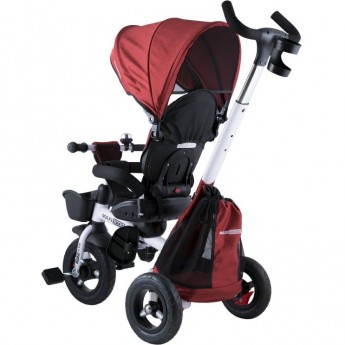 Велосипед 3-х колесный детский MAXISCOO "SHARK" (2021), складной, с мягким сиденьем и капюшоном, красный