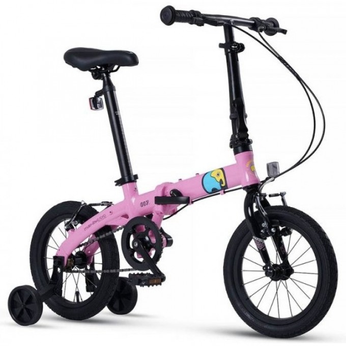 Велосипед детский складной MAXISCOO "S007" СТАНДАРТ 14'' Розовый (2024) MSC-007-1402