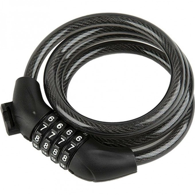 Замок велосипедный кодовый MAXISCOO 10х1200мм черный MSC-CL2302