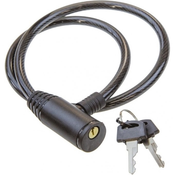 Замок велосипедный MAXISCOO 8*1200мм, чёрный тросик VS 102.102 black
